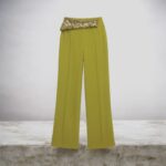 Burgundy High Waist Wide Leg Pants with Sequin Waistband | Elegant Dressy Women’s Trousers - Image 13