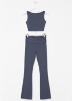 High-Waisted Flared Active Pants with Sculpting Fit – Neutral Beige - Image 45