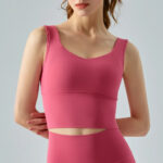 Two-Tone Seamless Sports Bra & High-Waisted Leggings Set – Sculpting Neutral Athleisure Outfit - Image 9