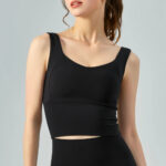 Two-Tone Seamless Sports Bra & High-Waisted Leggings Set – Sculpting Neutral Athleisure Outfit - Image 8