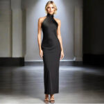 Elegant Black Halter Neck Maxi Dress – Sleek Minimalist Evening Gown - Image 15