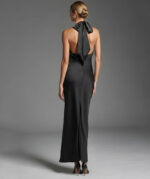 Elegant Black Halter Neck Maxi Dress – Sleek Minimalist Evening Gown - Image 14