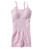 Seamless Ribbed One-Piece Active Romper – Soft Blush Pink Bodycon Workout Jumpsuit - Image 8