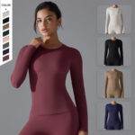 Women’s Long-Sleeve Fitted Top – Soft Stretch Seamless Everyday Shirt - Image 6