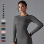 Women’s Long-Sleeve Fitted Top – Soft Stretch Seamless Everyday Shirt - Image 2
