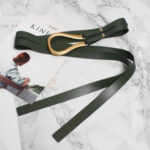 Luxury Sculpted Gold Buckle Waist Belt for Women | Adjustable Leather Belt in Red & Brown - Image 14