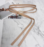 Luxury Sculpted Gold Buckle Waist Belt for Women | Adjustable Leather Belt in Red & Brown - Image 17