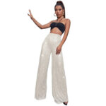 Elegant High-Waist Sequin Wide Leg Pants – Luxury Evening Statement Trousers for Women | subailili - Image 3