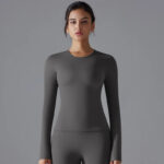 Women’s Long-Sleeve Fitted Top – Soft Stretch Seamless Everyday Shirt - Image 13