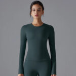 Women’s Long-Sleeve Fitted Top – Soft Stretch Seamless Everyday Shirt - Image 8