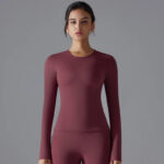 Women’s Long-Sleeve Fitted Top – Soft Stretch Seamless Everyday Shirt - Image 14