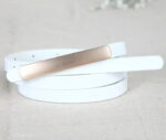 Luxury Slim Leather Belt for Women | Minimalist Skinny Waist Belt in Black & Burgundy - Image 6