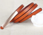 Luxury Slim Leather Belt for Women | Minimalist Skinny Waist Belt in Black & Burgundy - Image 5