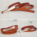 Luxury Slim Leather Belt for Women | Minimalist Skinny Waist Belt in Black & Burgundy - Image 4
