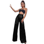 Elegant High-Waist Sequin Wide Leg Pants – Luxury Evening Statement Trousers for Women | subailili - Image 2