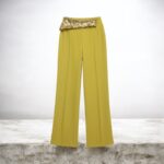 Burgundy High Waist Wide Leg Pants with Sequin Waistband | Elegant Dressy Women’s Trousers - Image 12