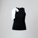 Elegant Black Sleeveless Top with White Bow – Chic High-Neck Women’s Blouse | Modern Boutique Style - Image 7