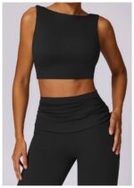 High-Waisted Flared Active Pants with Sculpting Fit – Neutral Beige - Image 11