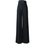 Women’s High Waist Wide Leg Pants with Button Detail | Elegant Statement Women’s Trousers - Image 6