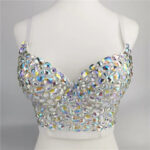 Black Sequin Corset Top for Women – Beaded Bustier Crop Top with Straps | Glam Night Out Top - Image 13