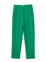 High Waist Tapered White Pants for Women – Elegant Tailored Ankle-Length Office Trousers - Image 9
