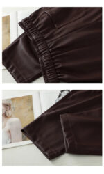 Luxury PU Leather Jogger Pants for Women – High-Waist Elastic Drawstring Wide-Leg Trousers – Comfy Chic Vegan Leather Athleisure Pants - Image 21