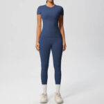 Luxury Seamless Pink Two-Piece Activewear Set – Short Sleeve Top & High-Waist Leggings Gym Outfit - Image 16