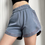 High-Waisted Navy Running Shorts with Built-In Liner – Lightweight Performance Athleisure Shorts - Image 6