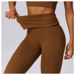 High-Waisted Flared Active Pants with Sculpting Fit – Neutral Beige - Image 17