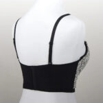 Black Sequin Corset Top for Women – Beaded Bustier Crop Top with Straps | Glam Night Out Top - Image 6
