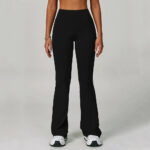 High-Waisted Navy Flared Leggings – Sculpting Stretch Bootcut Athleisure Pants - Image 11