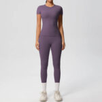 Luxury Seamless Pink Two-Piece Activewear Set – Short Sleeve Top & High-Waist Leggings Gym Outfit - Image 15