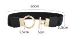 Luxury Wide Elastic Waist Belt for Women | Gold Buckle Stretch Belt in Black, Red & White - Image 5