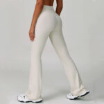 High-Waisted Navy Flared Leggings – Sculpting Stretch Bootcut Athleisure Pants - Image 5