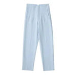 High Waist Tapered White Pants for Women – Elegant Tailored Ankle-Length Office Trousers - Image 11