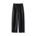 Luxury PU Leather Jogger Pants for Women – High-Waist Elastic Drawstring Wide-Leg Trousers – Comfy Chic Vegan Leather Athleisure Pants - Image 5