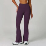 High-Waisted Navy Flared Leggings – Sculpting Stretch Bootcut Athleisure Pants - Image 3
