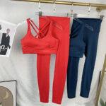 High-Waist Sculpting Activewear Set – Crisscross Sports Bra & Compression Leggings - Image 3