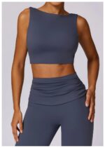 High-Waisted Flared Active Pants with Sculpting Fit – Neutral Beige - Image 6