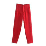 High Waist Tapered White Pants for Women – Elegant Tailored Ankle-Length Office Trousers - Image 22