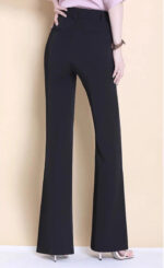High-Waist White Flared Pants for Women | Elegant Bootcut Dress Trousers - Image 7
