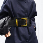 Wide Faux Leather Waist Belt with Gold Square Buckle – Statement Cinch Belt for Dresses & Coats - Image 2