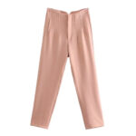 High Waist Tapered White Pants for Women – Elegant Tailored Ankle-Length Office Trousers - Image 16