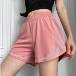 High-Waisted Navy Running Shorts with Built-In Liner – Lightweight Performance Athleisure Shorts - Image 5
