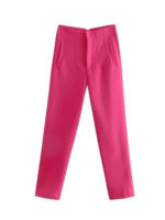High Waist Tapered White Pants for Women – Elegant Tailored Ankle-Length Office Trousers - Image 19