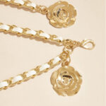Gold & Black Chain Waist Belt with Rose Charm for Women | Double Layer Statement Belt | subailili - Image 6