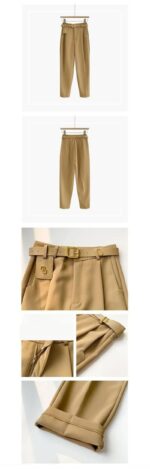 Luxury High-Waist Belted Wide-Leg Trousers for Women – Elegant Tailored Office & Casual Chic Pants with Statement Belt - Image 8