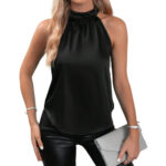 Elegant Chiffon Halter Neck Sleeveless Blouse – Women’s Lightweight Dressy Top for Casual & Evening Wear - Image 12