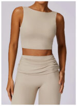 High-Waisted Flared Active Pants with Sculpting Fit – Neutral Beige - Image 30