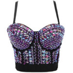 Black Sequin Corset Top for Women – Beaded Bustier Crop Top with Straps | Glam Night Out Top - Image 18